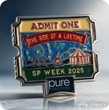 Amusement park ticket pin
