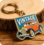 Vintage car enamel keychain